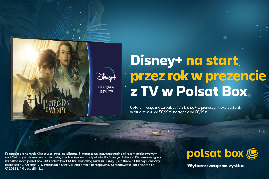 Disney+ na start przez rok w prezencie z TV w Polsat Box.