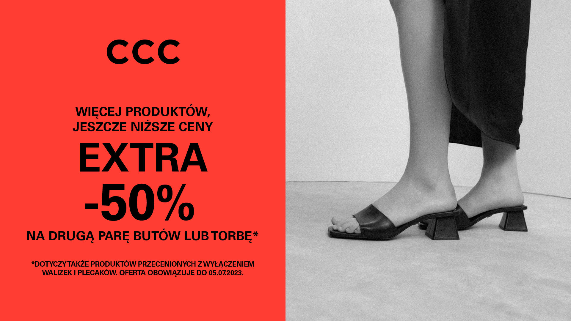 Extra -50% na drugą parę butów lub torbę w CCC!